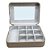 CAIXA PORTA JOIAS DECORATIVO EM MADEIRA PU E TECIDO CRU 15CM X 20CM X 7CM - Imagem 1