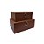 CJ DE CAIXAS DECORATIVAS EM COURO SINTETICO MARROM DETALHE PRATA 2PCS - Imagem 1