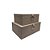 CJ DE CAIXAS DECORATIVAS COURO SINTETICO BEGE E DOURADO 2PCS - Imagem 1
