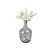 GARRAFA DECORATIVA EM VIDRO FUMÊ COM DETALHE CORAL BRANCO - Imagem 1