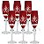 CJ. DE TACAS DE CRISTAL LAPIDADO - 6 PCS - VERMELHO - 200 ML - Imagem 1