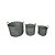 CJ DE CESTOS EM FIBRA VEGETAL TRANCADA MARROM E BRANCO 3PCS - Imagem 1