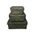 CJ DE CAIXAS DECORATIVAS EM FIBRA VEGETAL VERDE 3PCS - Imagem 1