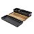 SET DE PORTA APERITIVOS DE CERAMICA PRETA E BASE DE MADEIRA - 3 PCS - Imagem 1