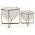 CJ. DE CACHEPOTS EM METAL BRANCO E DOURADO - 2PCS - Imagem 1