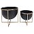 CJ. DE CACHEPOTS EM METAL PRETO E DOURADO - 2PCS - Imagem 1