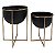 CJ. DE CACHEPOTS EM METAL PRETO E DOURADO - 2PCS - Imagem 1
