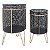CJ. DE CACHEPOTS EM METAL PRETO E DOURADO - 2PCS - Imagem 1