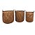 CJ DE CESTOS DE RATTAN MARROM 3PCS - Imagem 1