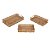 CJ DE BANDEJAS DE RATTAN E MADEIRA MARROM 3PCS - Imagem 1