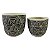 CJ. DE CACHEPOTS DE CIMENTO PRETO E BRANCO - 2PCS - Imagem 1