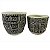 CJ. DE CACHEPOTS DE CIMENTO PRETO E BRANCO - 2PCS - Imagem 1