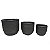 CONJ DE CACHEPOTS DE CIMENTO PRETO - 3 PCS - Imagem 1