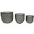 CONJ DE CACHEPOTS DE CIMENTO CINZA - 3 PCS - Imagem 1