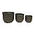 CONJ DE CACHEPOTS DE CIMENTO CINZA - 3 PCS - Imagem 1