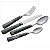 CJ. DE TALHERES DE METAL COM CABO VERDE - 24PCS - Imagem 1