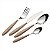 CJ. DE TALHERES DE METAL COM CABO MARROM - 24PCS - Imagem 1