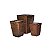 CJ DE VASOS DE CERAMICA VIETINAMITA MARROM - 3 PCS - Imagem 1