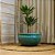 BACIA VIETNAMITA CERÂMICA IMPORTADO GRÉCIA MÉDIO AQUA D59CM X A32CM - Imagem 2