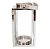 LANTERNA DECORATIVA CHINA ALUMINIO E VIDRO QUADRADA COM CILINDRO PRATA D14CM X A23CM - Imagem 1