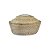 MINI POTE RATTAN BALI BRANCO COM TAMPA D25CM - Imagem 1