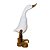 ESCULTURA PATO MADEIRA NATURAL E BRANCO 40CM - Imagem 1