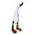 ESCULTURA PATO MADEIRA NATURAL E BRANCO 40CM - Imagem 2