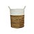 CESTO RATTAN BALI REDONDO BRANCO E NATURAL MIDDLE MÉDIO D36CM X A45CM - Imagem 1