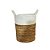 CESTO RATTAN BALI REDONDO BRANCO E NATURAL MIDDLE MÉDIO D36CM X A45CM - Imagem 2
