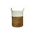 CESTO RATTAN BALI REDONDO BRANCO E NATURAL MIDDLE PEQUENO D33CM X A41CM - Imagem 1