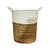 CESTO RATTAN BALI REDONDO BRANCO E NATURAL MIDDLE GRANDE D40CM X A50CM - Imagem 1