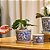 CACHEPOT PORCELANA AZUL E BRANCA ENCANTO MÉDIO D15CM X A12CM - Imagem 4