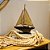 BARCO DECORATIVO PACIFIC MARROM EM MADEIRA E TECIDO OCEAN & ART COLLETION 35CM - Imagem 3
