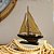 BARCO DECORATIVO PACIFIC MARROM EM MADEIRA E TECIDO OCEAN & ART COLLETION 35CM - Imagem 4