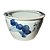 CACHEPOT AQUARELA AZUL E BRANCA FLOWERS D41 X A25CM - Imagem 2
