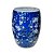 GARDEN SEAT  IMPORTADO PORCELANA AZUL E BRANCA FLORATA SHANG D34 X A48CM - Imagem 2