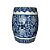 GARDEN SEAT  SEXTAVADO IMPORTADO PORCELANA AZUL E BRANCA ENCANTO ZHAO D32 X A44CM - Imagem 1