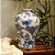 FLOREIRO IMPORTADO PORCELANA AZUL E BRANCA BIRD BLUE D20 X A31CM - Imagem 3