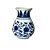 MINI FLOREIRO IMPORTADO PORCELANA AZUL E BRANCA SODALITA D08 X A12CM - Imagem 1
