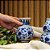 MINI FLOREIRO IMPORTADO PORCELANA AZUL E BRANCA SODALITA D08 X A12CM - Imagem 4
