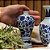 MINI FLOREIRO IMPORTADO PORCELANA AZUL E BRANCA TANZANITA D06 X A12CM - Imagem 4