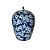POTICHE IMPORTADO PORCELANA AZUL E BRANCA FLORA QING D30 X A22CM - Imagem 2