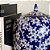 POTICHE IMPORTADO PORCELANA AZUL E BRANCA FLORA QING D30 X A22CM - Imagem 5