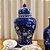 POTICHE IMPORTADO PORCELANA AZUL E BRANCA FLORATA SHANG D20 X A37CM - Imagem 5