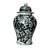 POTICHE IMPORTADO PORCELANA PRETA E BRANCA DRAGON D25 X A46CM - Imagem 1