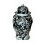 POTICHE IMPORTADO PORCELANA PRETA E BRANCA DRAGON D25 X A46CM - Imagem 2