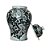 POTICHE IMPORTADO PORCELANA PRETA E BRANCA DRAGON D25 X A46CM - Imagem 3