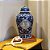 POTICHE IMPORTADO PORCELANA AZUL E BRANCA ARTE TANG D25 X A46CM - Imagem 5