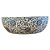 CUBA PORCELANA AZUL BRANCA E PRETA FLOWERS D40CM X A14CM - Imagem 1