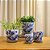 CACHEPOT PORCELANA AZUL E BRANCA FLORA IMPERIAL PP D13CM X A12CM - Imagem 4